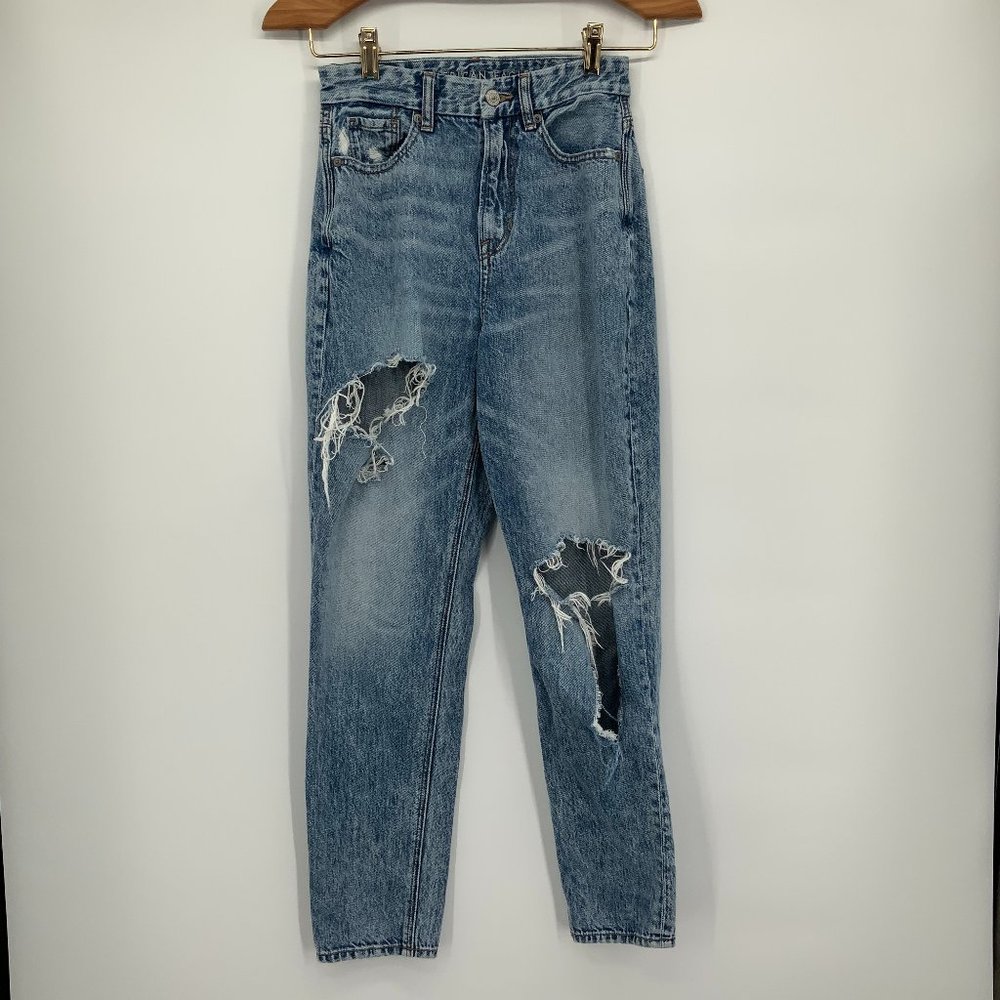 AEO Distressed Curvy Mom Jean